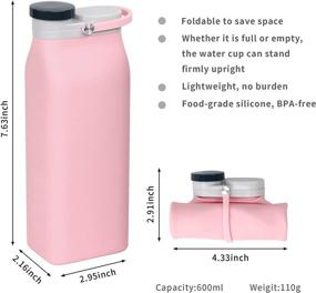 img 3 attached to 🌸 Portable Collapsible Water Bottle for Kids, Leak-Proof & Lightweight – DAMIFAN Silicone Outdoor Water Bottle, BPA-Free – Ideal for Camping, Travel, Hiking - Pink