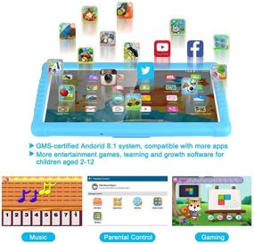 img 2 attached to 📱 SANNUO Детский планшет 10.1 дюйма: Безопасный, веселый и образовательный планшет на Android 9.0 для детей с двойной камерой, GPS и обучающим приложением Google Play