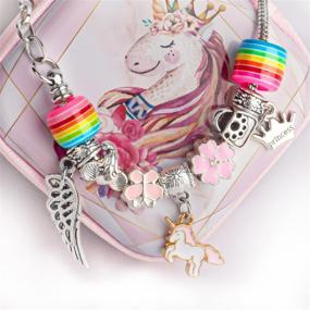 img 2 attached to 🦄 ADORABLE LYroo 4 Set Unicorn Charms Bracelet: Perfect Teen Girl Gift with Unicorn Gift Box!