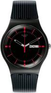 ⌚ swatch unisex suob714 originals black watch with stylish patterned band logo