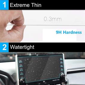 img 2 attached to 📱 TTCR-II Navigation Display Screen Protector for Toyota RAV4 Adventure Limited Prime TRD 2019-2021, 8-Inch Console Touchscreen Protective Film, Tempered Glass Protective Foil with Precise Hole-Cutting