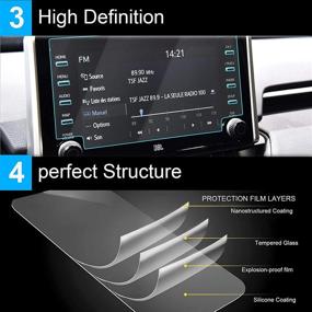 img 1 attached to 📱 TTCR-II Navigation Display Screen Protector for Toyota RAV4 Adventure Limited Prime TRD 2019-2021, 8-Inch Console Touchscreen Protective Film, Tempered Glass Protective Foil with Precise Hole-Cutting