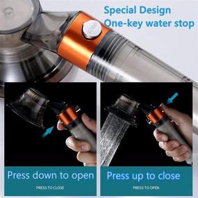 img 3 attached to 🚿 Orange High Pressure Handheld Shower Head with ON/OFF Switch, Triple Filtration, Water Saving, PP Filter x1, Medical Stone Pellet Bag x1