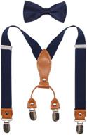 suspenders & bowtie set for kids and baby - adjustable elastic x-band strong braces: the perfect accessory combo! logo