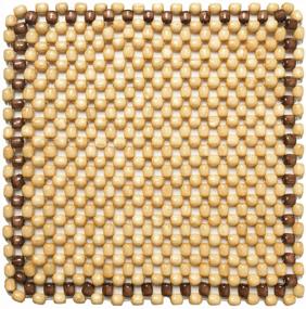 img 4 attached to 🚗 FREMONT AUTO Beige Wood Beaded Seat Cushion: Premium Quality Car Seat Cover for Stress Relief & Cool Comfort