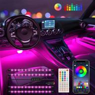 car led lights keepsmile - interior car accessories with remote & music sync, rgb 🚗 color change, app control, under dash car lighting, 12v 2a car charger led lights for car logo