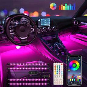 img 4 attached to Car LED Lights Keepsmile - Interior Car Accessories with Remote & Music Sync, RGB 🚗 Color Change, APP Control, Under Dash Car Lighting, 12V 2A Car Charger LED Lights for Car