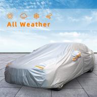 🚗 waterproof all weather outdoor car cover for automobiles - sun uv rain dust wind protection, full coverage with zipper, universal fit sedan (length 181-190 inch) logo