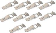 🔒 pack of 10 antrader silver tone stainless steel spring loaded toggle latch gift suitcase box lock clasp logo