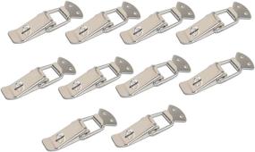 img 2 attached to 🔒 Pack of 10 Antrader Silver Tone Stainless Steel Spring Loaded Toggle Latch Gift Suitcase Box Lock Clasp