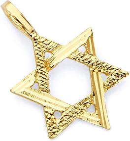img 3 attached to Yellow Gold Star David Pendant Women's Jewelry for Pendants & Coins