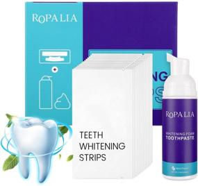 img 4 attached to ❄️ ROPALIA Teeth Whitening Strips for Sensitive Teeth - Non-Slip Whitening Foam Toothpaste to Remove Smoke, Coffee, Soda, and Wine Stains | 40 Strips, 20 Sets