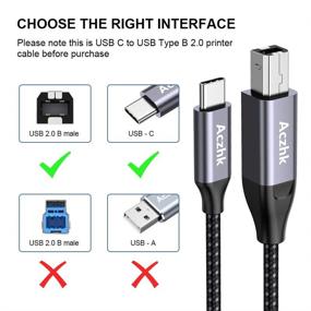 img 2 attached to 🖨️ 10ft Nylon Braided USB C to USB B Printer Cable for MacBook Pro, HP, Canon, Brother, Epson, Dell, Samsung Printers, DYMO LabelWriter