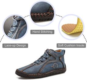 img 3 attached to Dacomfy Loafers Leather Driving Stitching Men's Shoes