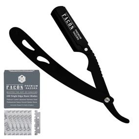 img 4 attached to 🪒 Facón Professional Traditional Straight Edge Barber Razor - Salon Quality Cut Throat Shavette with 100 Blades