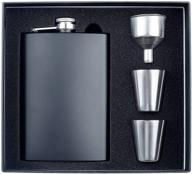 🥃 pocket hip flask 8 oz: leak proof, stainless steel liquor flask with funnel - great gift for men and women, matte black logo