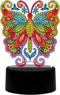 🦋 enhance your décor with a 5d diamond painting butterfly led lamp - 7 color-changing night light for bedroom, living room, and office - usb rechargeable & battery powered логотип