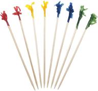 🔵 blue top wood frill picks toothpicks 4 inch pack 1000 – perfect for fruit, appetizers, club sandwiches, and parties! logo