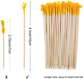 img 3 attached to 🔵 BLUE TOP Wood Frill Picks Toothpicks 4 Inch Pack 1000 – Perfect for Fruit, Appetizers, Club Sandwiches, and Parties!