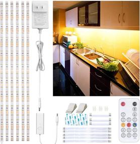 img 4 attached to 🔌 Kintion 9.8FT Dimmable LED Under Cabinet Lighting Kit - Warm White Under Counter Lights with Remote Control - Flexible Tape Light for Kitchen, Showcase, Desk, Cupboard - 2700K