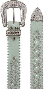 img 2 attached to Stylish Women's Western Cowgirl Leather Belt with Alligator Texture and Rhinestone Studs