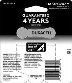 img 2 attached to 🔋 Durable Duracell Hearing Aid Batteries Size 312 (Brown) - Long Lasting & EasyTab Technology - 24 Count