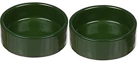 img 2 attached to 🍀 Moss Green Small Ceramic Terrarium Dishes - Set of 2, 3" Diameter X 1" High