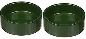 img 3 attached to 🍀 Moss Green Small Ceramic Terrarium Dishes - Set of 2, 3" Diameter X 1" High