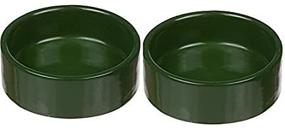 img 1 attached to 🍀 Moss Green Small Ceramic Terrarium Dishes - Set of 2, 3" Diameter X 1" High