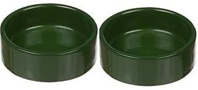 img 4 attached to 🍀 Moss Green Small Ceramic Terrarium Dishes - Set of 2, 3" Diameter X 1" High