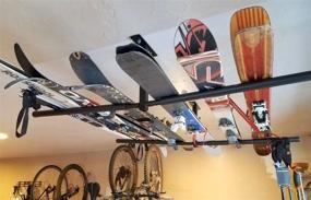 img 2 attached to 🏔️ Maximize Space with StoreYourBoard Ski and Snowboard Ceiling Storage Rack: Hi Port 2 Overhead Hanger Mount - Ideal Home and Garage Organizer