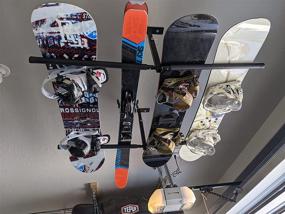 img 3 attached to 🏔️ Maximize Space with StoreYourBoard Ski and Snowboard Ceiling Storage Rack: Hi Port 2 Overhead Hanger Mount - Ideal Home and Garage Organizer