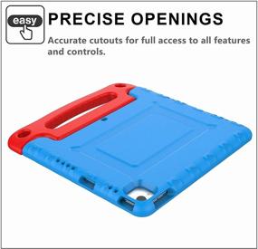 img 1 attached to 🔵 Rugged and Versatile Kids Case for iPad Air 4th Gen and iPad Pro 11": Lightweight, Shockproof, Convertible Protection with Built-in Handle Stand, in Blue & Red