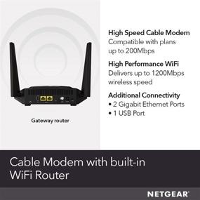 img 2 attached to 📶 NETGEAR C6220 Cable Modem WiFi Router Combo - All-in-One Solution for Xfinity, Spectrum, Cox & More, Up to 200Mbps Speeds, AC1200 WiFi, DOCSIS 3.0