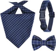 🐾 bowite elegant dogs collar set: bowtie, bandanas, and quick release buckle for comfortable & adjustable collars scarf - perfect pet gift for small, medium & large dogs and cats logo