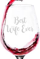 top rated wife's wine glass - exclusive gifts for christmas or anniversary - trendy xmas presents from husband, hubby - fun birthday idea for her, the mrs, wifey - 13oz novelty newlywed gift logo