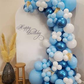 img 2 attached to 🎈 130Pcs Boy's Birthday Balloons Garland Kit: Different Blue Macaron Sizes for Elegant Baby Shower, Wedding Party Decoration