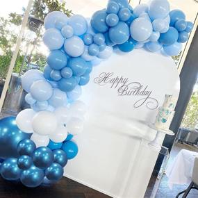 img 1 attached to 🎈 130Pcs Boy's Birthday Balloons Garland Kit: Different Blue Macaron Sizes for Elegant Baby Shower, Wedding Party Decoration