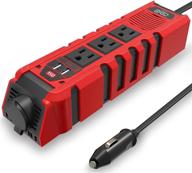 🚘 high-performance 150w car power inverter for 12v dc to 110v ac conversion - 3 ac outlets, 2 quick charger 2.4a usb ports, and cigarette lighter socket charger adapter logo