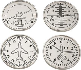 img 1 attached to ✈️ Premium Godinger Silver Art Airplane Coasters: Set of 4 - Stylish, Practical & Sophisticated