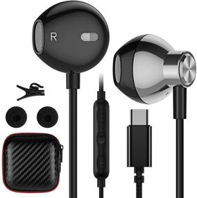 img 4 attached to 🎧 ACAGET USB C Headphones - Galaxy S21 Ultra Earbuds for Android - Wired Earphone with Semi-in-Ear Design - HiFi Stereo USB C Earphones for Samsung Galaxy S21 Plus, S20 FE, Note 20, OnePlus 9 Pro - Grey