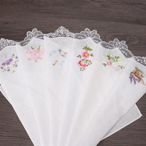 img 4 attached to Exquisite Embroidered Butterfly Assorted Portable Handkerchief: A Touch of Elegance on the Go!