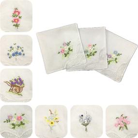 img 3 attached to Exquisite Embroidered Butterfly Assorted Portable Handkerchief: A Touch of Elegance on the Go!