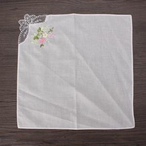 img 1 attached to Exquisite Embroidered Butterfly Assorted Portable Handkerchief: A Touch of Elegance on the Go!