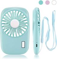 💨 small portable rechargeable fan by mikikin - adjustable speed mini handheld usb fan for outdoor, room, camping, office, and travel (blue) logo