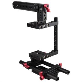img 3 attached to CAMVATE Camera Cage Rig Top Handle Tripod Mount Plate - Red (Compatible with Nikon, Sony, Panasonic)