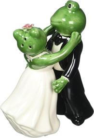 img 1 attached to 🐸 Appletree Design Frog Wedding Couple Salt and Pepper Set - Whimsical Ceramic Shakers, Man 4-1/8-Inch, Woman 3-3/4-Inch