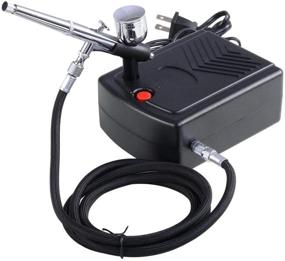 img 4 attached to 💄 AW Pro Makeup Airbrush Kit 0.3mm Dual-Action Spray Gun Compressor - Ideal for Tattoo, Hobby, and Decoration