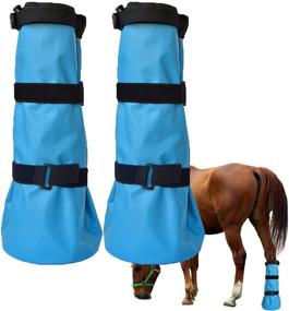 img 4 attached to 🐴 Yeezo Equine Soaking Boot - A Pair of Hoof Soaker Boots for Easy Horse Soaking, Horse Soak Bag, Draft Horse Soaker Sack for Foot Care With Wrapped Hooves, Convenient Icing Treatment Bucket