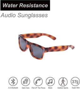 img 3 attached to ☀️ OhO Sunshine Audio Sunglasses: Voice Control, Open Ear Style, Bluetooth 5.0, IP44 Waterproof - Ideal for Outdoor Sports